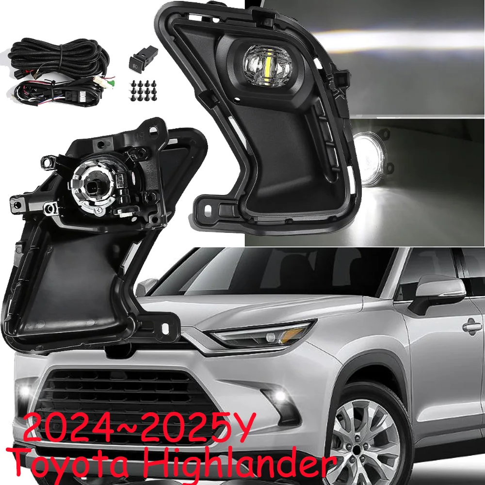 

car accessories bumper headlight for Toyota highlander daytime light 2024~2025y motor DRL LED auto headlamp kluger fog light