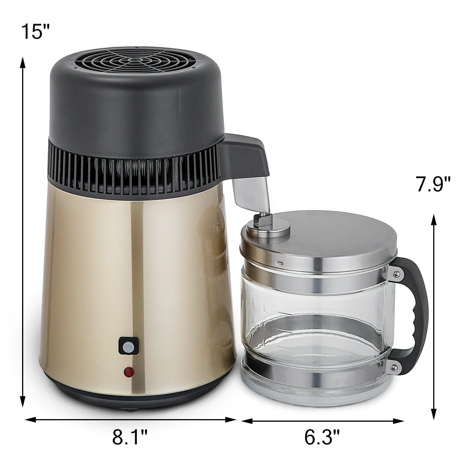 Water Treatment Appliances 4L Medical Pure Water Distiller Purifier Filter Distilled Purify with Jar