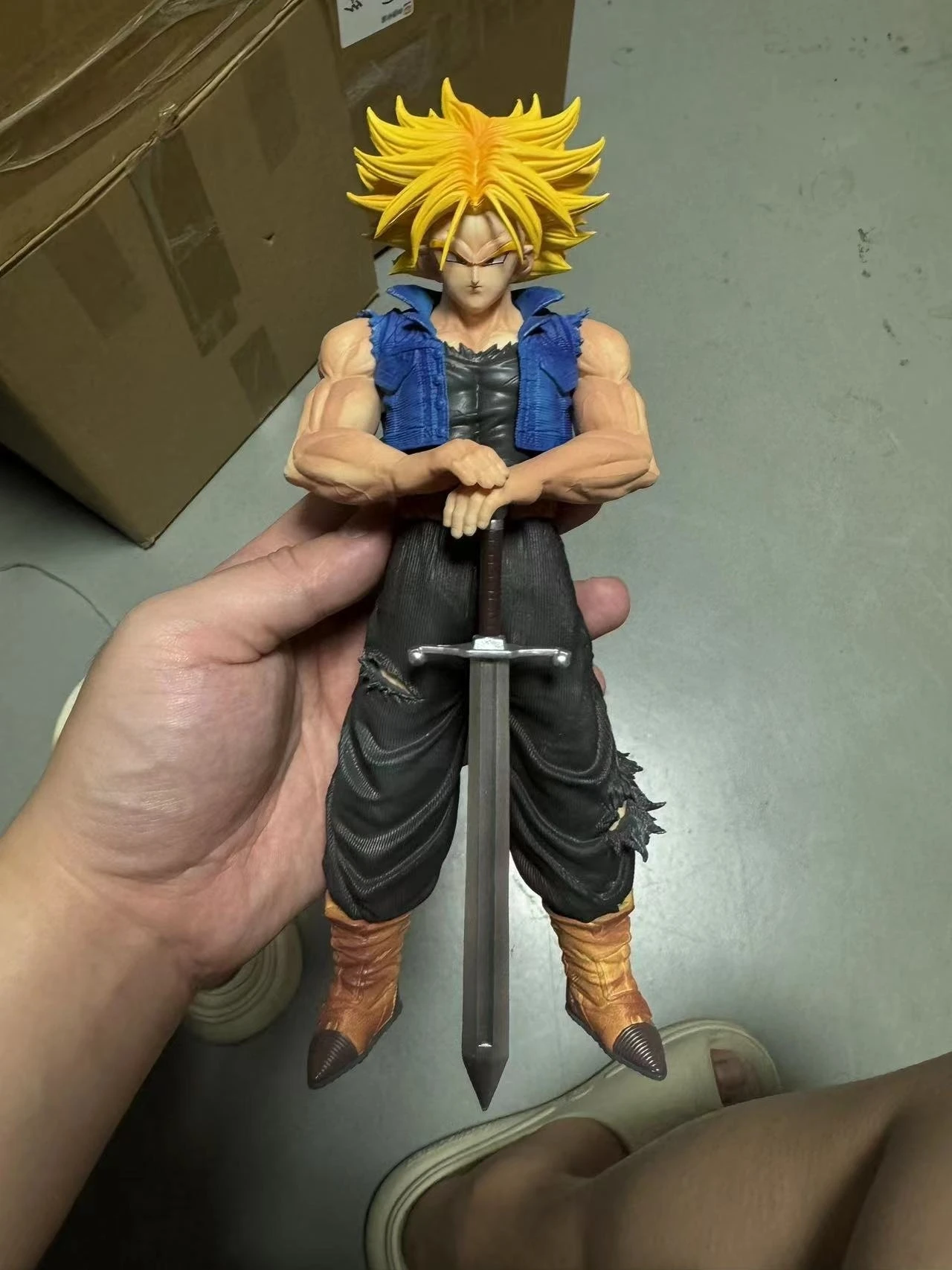 Dragon Ball Z Anime Figure Trunks, Estátua de PVC, Action Figures, Modelo de Brinquedos Colecionáveis, Presente para Crianças, Trunks do Futuro, 25cm