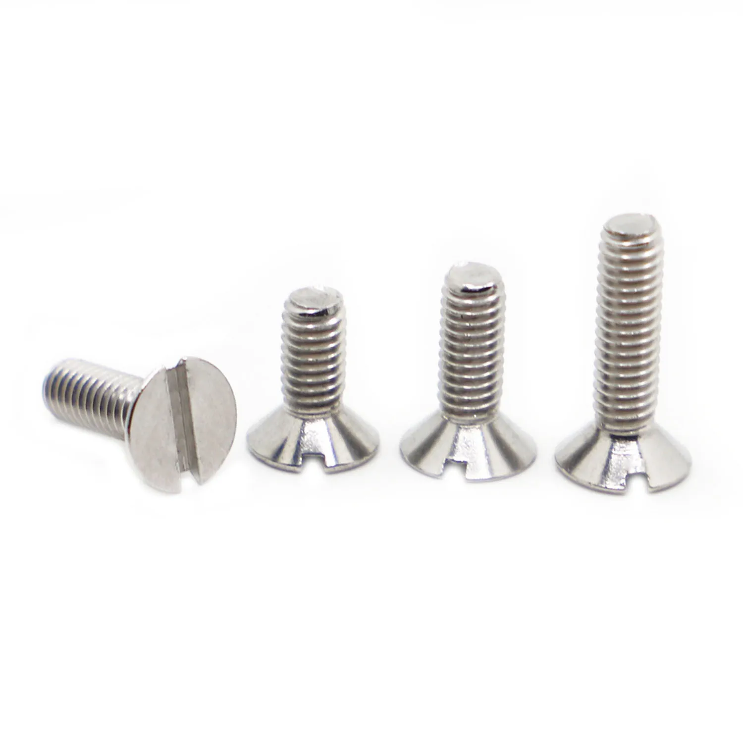 

5-50PCS M1.6 M2 M2.5 M3 M4 M5 M6 A2-70 304 Stainless Steel GB68 Metric Threaded Slotted Flat Countersunk Head Machine Screw Bolt