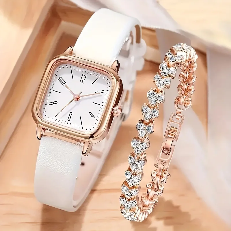 Women Quartz Watch Luminous Small Round Dial Leather Strap Ladies Timepiece Luxury Trendy Female Wristwatch