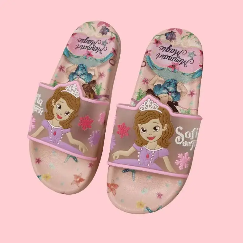 Летние детские спортивные шлепанцы 2026 года с Микки Маусом и принцессой Эльзой из мультфильма «Холодное сердце», новые модные легкие тапочки для девочек