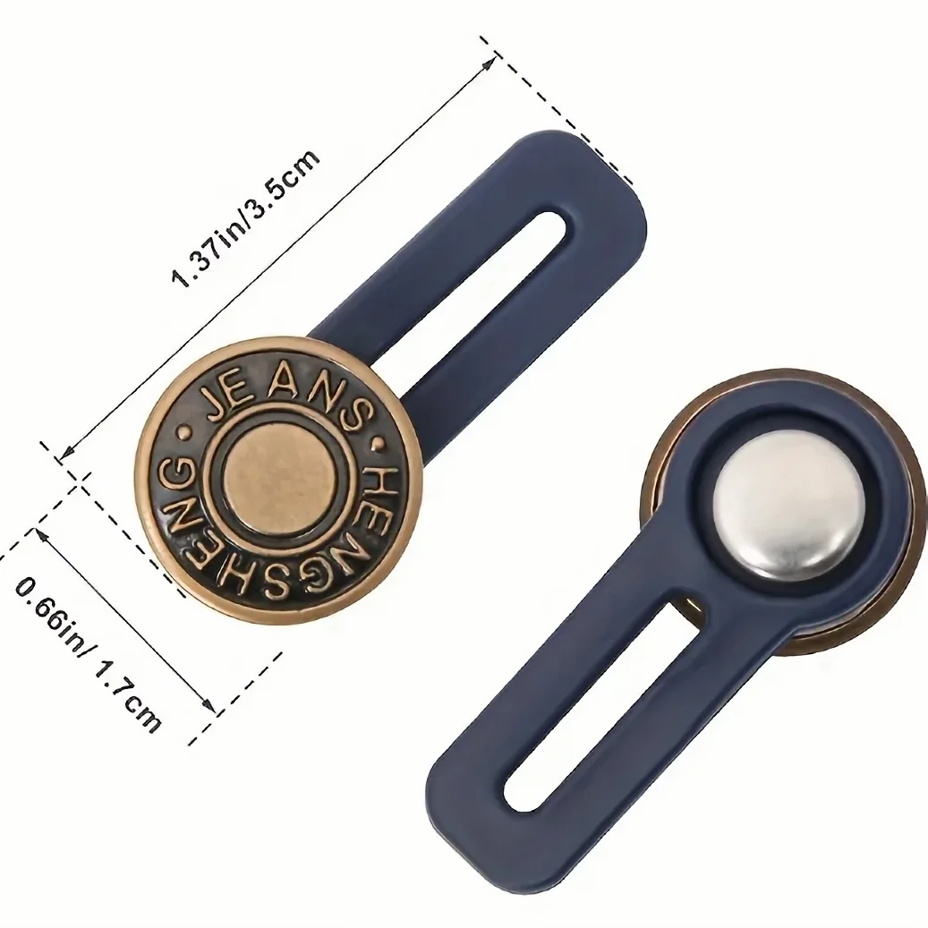 10pcs Metal Button Extender Perfect To Any Jeans Pants Free Sewing Retractable Jeans Waist Button Extended Buckles Fixing Kit