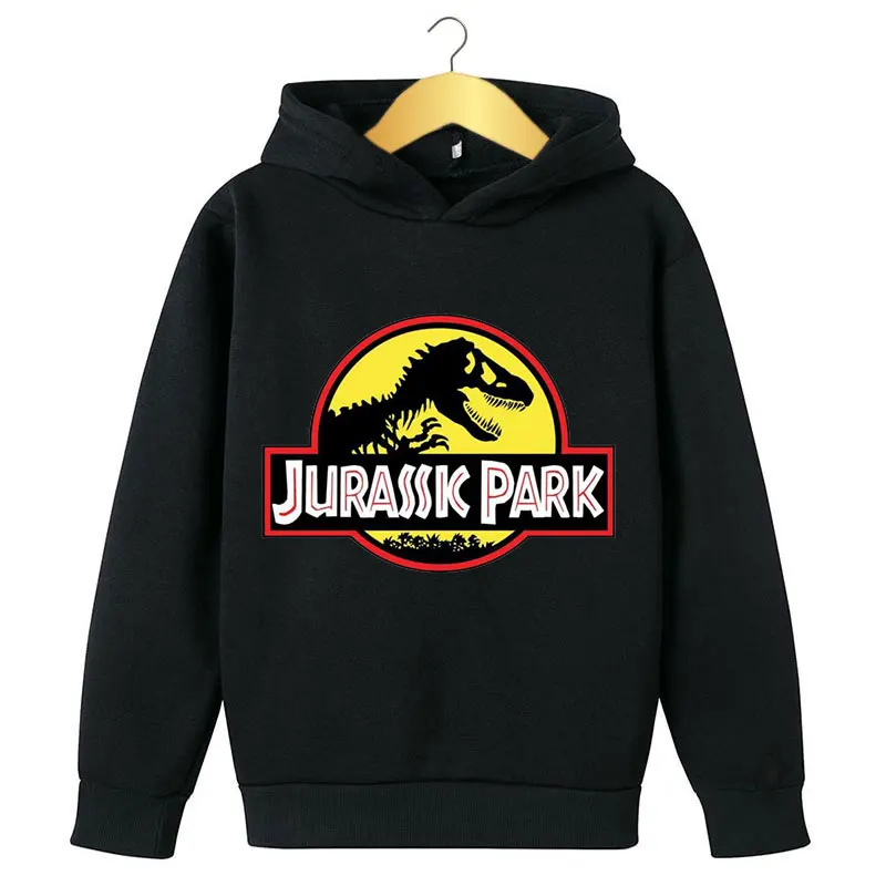 Fashion Print Jurassic Park Children's Hoodies Clothing Girls Casual Sweatshirr Spring Autumn Anime Boy Sweatshirt black Coat