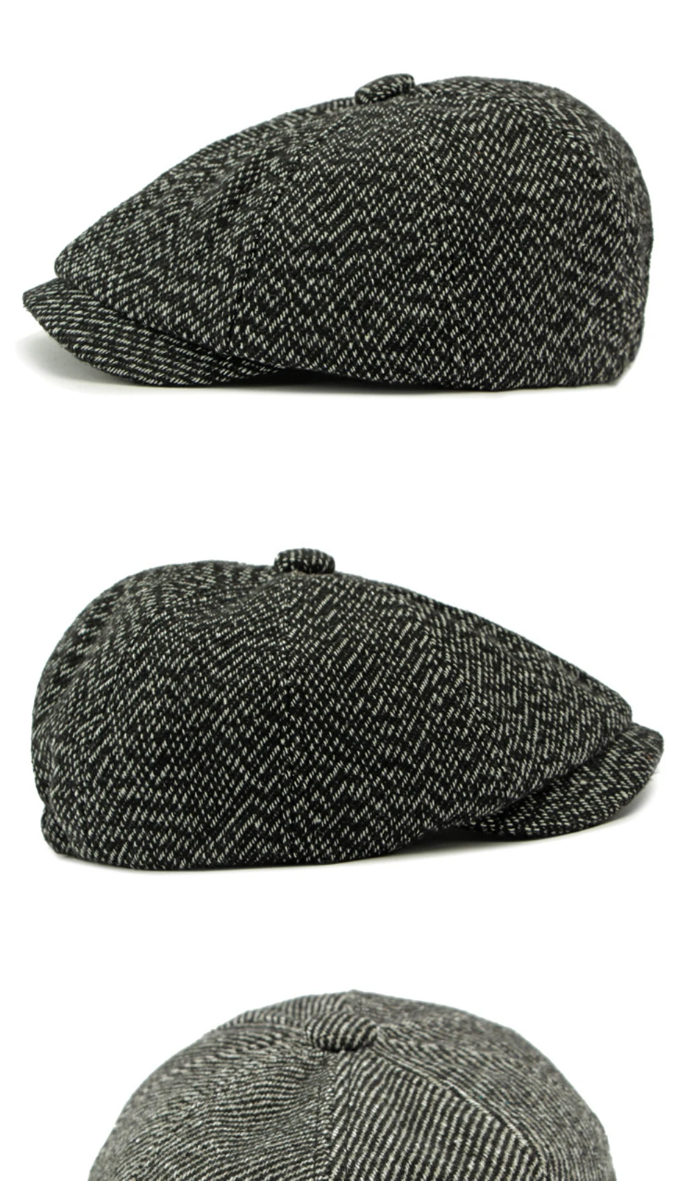 HT4962 Baskenmütze für Männer und Frauen, Retro-Künstlermütze, gestrickte Ivy-Flatcap, Frühling, Herbst, Winter, achteckige Baskenmütze – Detail 7