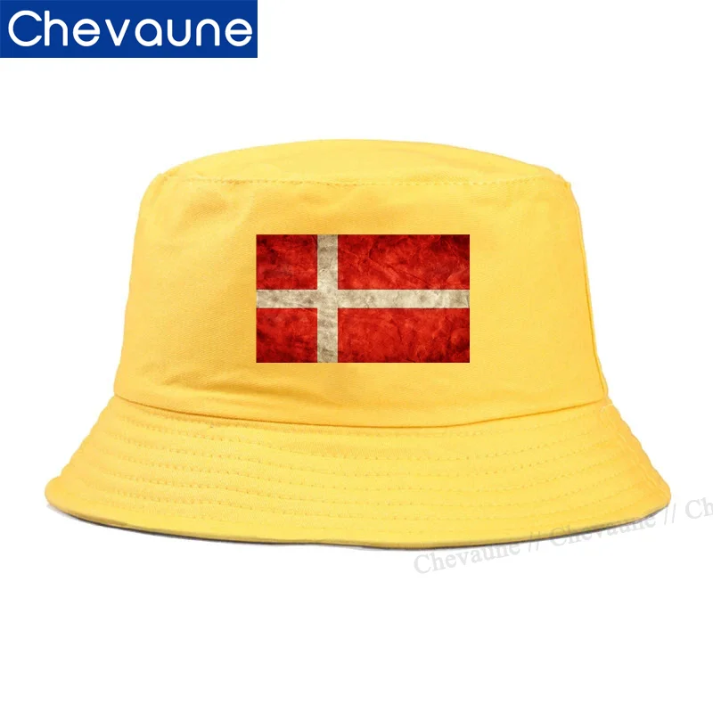 Denmark Flag National Flag Hats DEN Flag DNK Flag DK Flag Print Bucket Hat Fisherman Hat Flat Sun Visor Fishing Hats Unisex