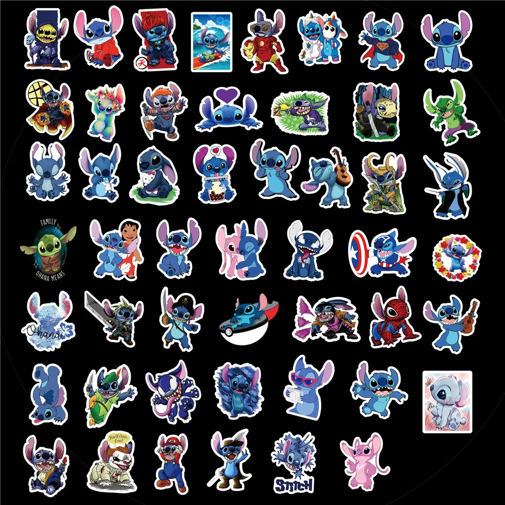 10/30/50PCS Disney Cute Cartoon Stitch Aesthetic Stickers Laptop Scrapbook Diary Guitar Notebook Waterproof Sticker Decal Toy