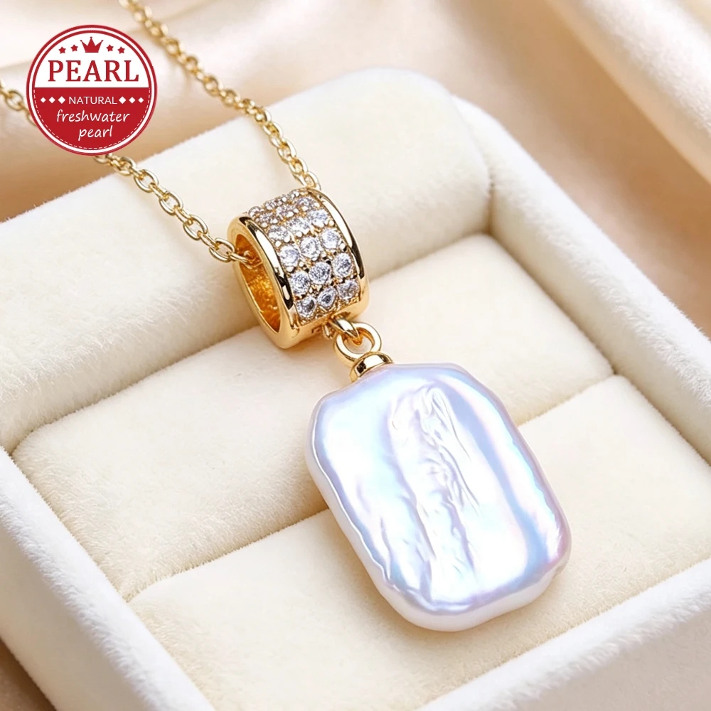 FENASY Natural Freshwater Big Baroque Pearl Necklaces Fashion Silver Gold Color Pendant Party Jewelry Gifts For Women