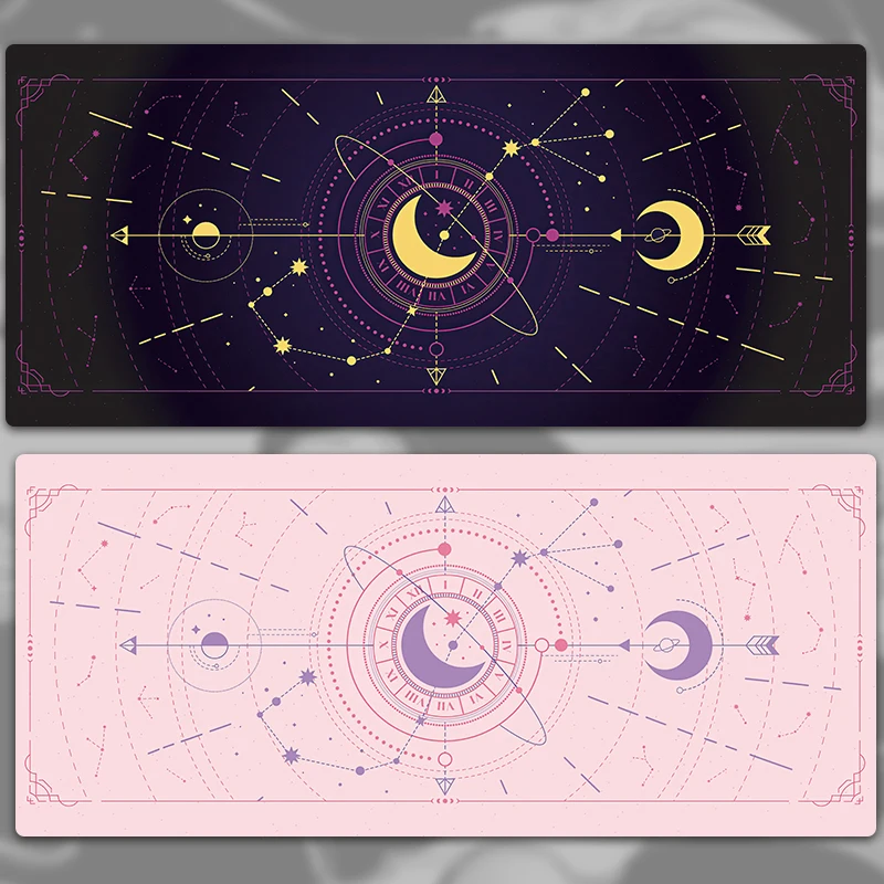 

Pink Cute Moon Star Divination Zodiac Astrological Sign Table Mat Zodiacal Constellations Mouse Pad Keyboard Carpet Desktop Mat