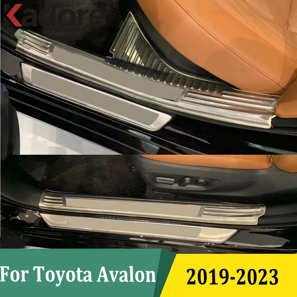 

For Toyota Avalon Fuel Hybrid 2019-2023 Inner Outer Door Sill Scuff Plate Trim Car Styling Accessories Stainless Steel 8pcs/set