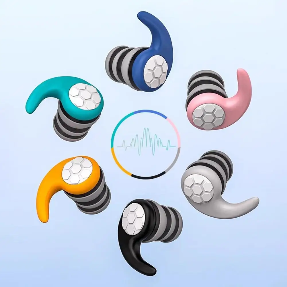 

Silicone Noise Cancelling Earplugs, 3-Layer Mute Filter - Waterproof for Sleep Swimming