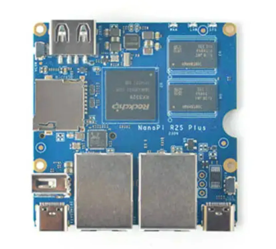 NanoPi R2S Plus Mini Development Board RK3328 Dual Gigabit Ethernet Ports 32GBeMMC Supports M.2WiF