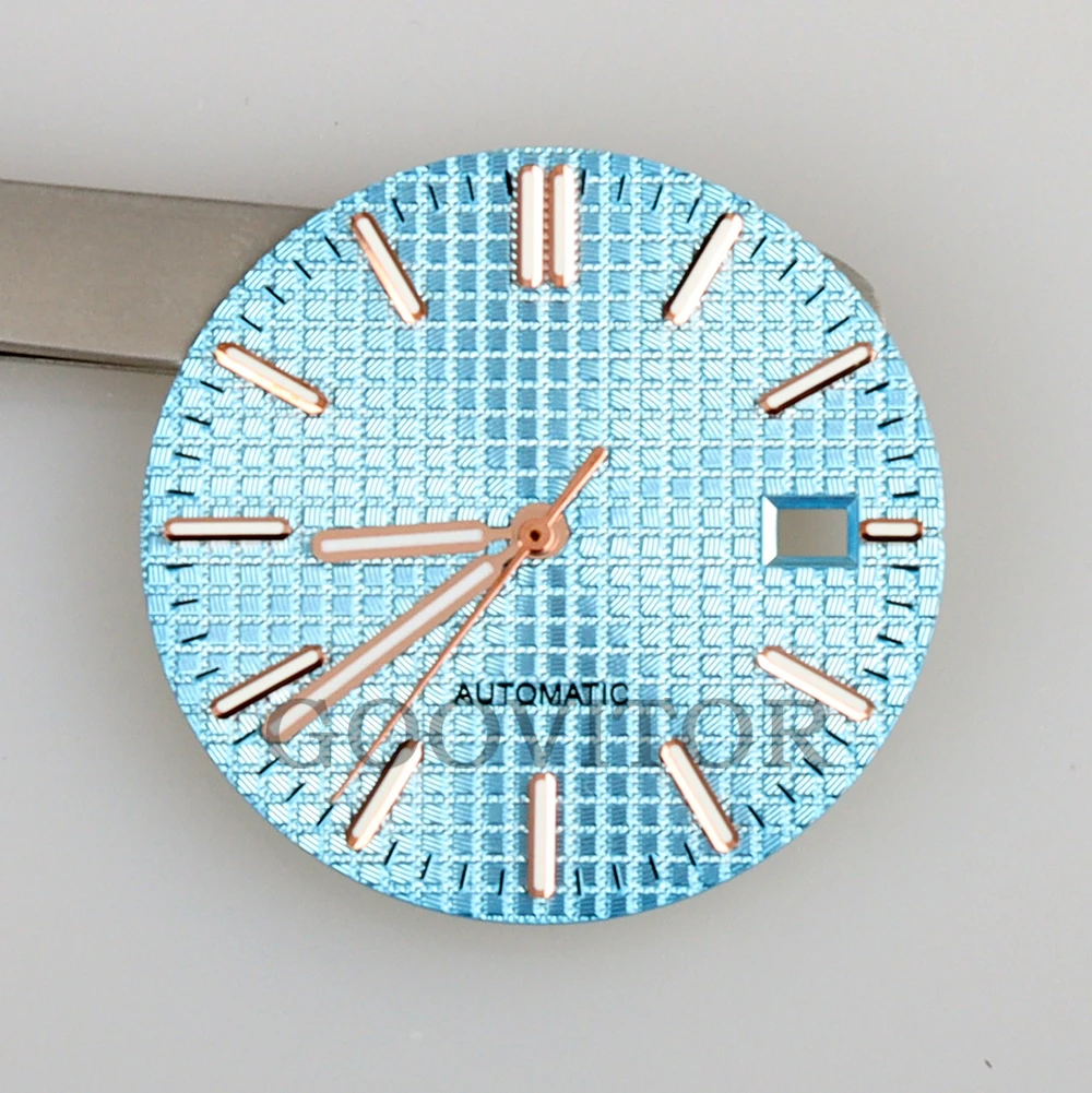 NH35 31.8mm Dial Green Luminous Watch Dial Hands For NH35 NH36 Movement Royal Oak Case Watch Modification Accessories