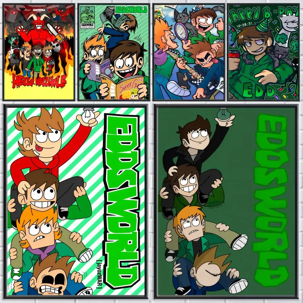 

Cartoon E-eddsworld Poster Posters Fancy Wallart Sticker for Living Room Bar Painting Decoration Room Wall Decor