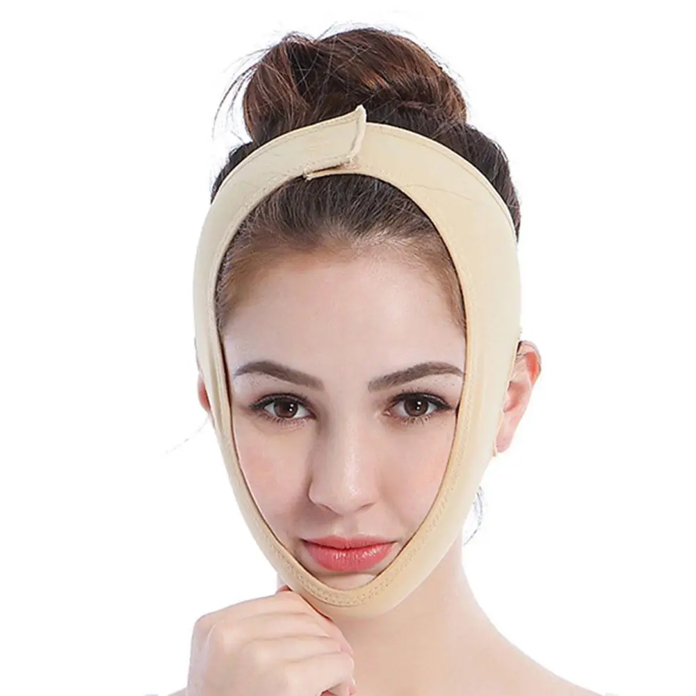 Wielokrotnego użytku bandaż wyszczuplający do twarzy V Line Face Shaper Women Chin Cheek Lift Up Belt Facial Massage Strap Face Skin Care Beauty Tools