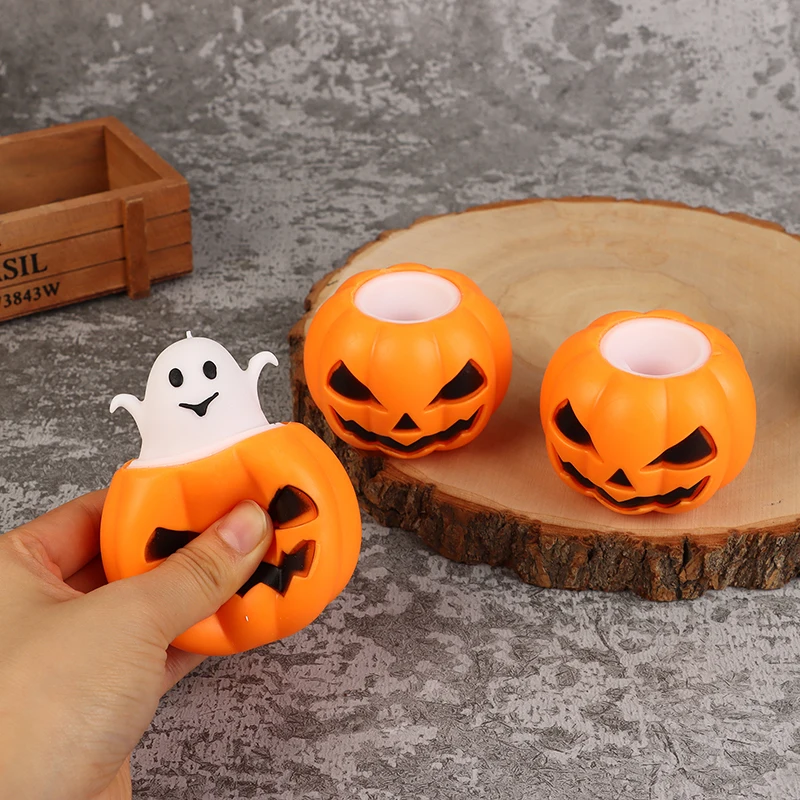 Cartoon Pumpkin Ghost Squeeze Toy Decompression Toys Stress Relief Vent Ball For Halloween Party Decoration Prop For Kids Adult