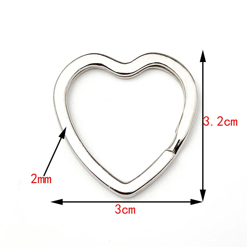 6 Teile/los Herz Stern Form Schlüssel Ring Kette Runde Flache Draht Offenen Ring Metall Schlüssel Ring DIY Auto Schlüssel Spielzeug Anhänger, der Kette Großhandel – Detail 2