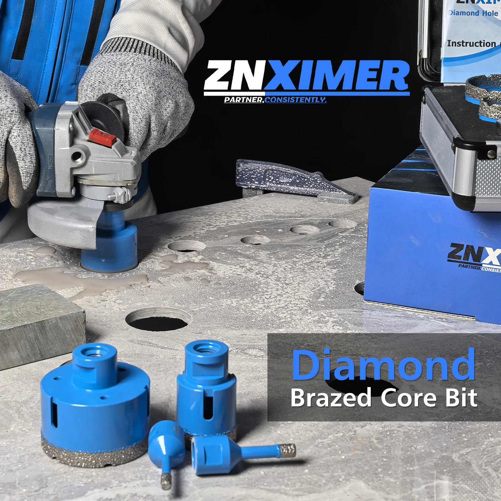 5 قطعة الحفر الجاف M14 الموضوع مختلط هول المنشار مجموعة بلاط البورسلين التيجان الجرانيت الرخام المزجج بلاط لقمة ثقب أدوات