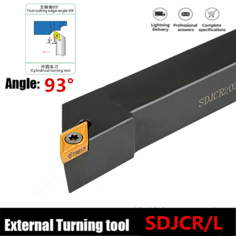 10mm 12mm 16mm 20mm  External Turning Tool Holder SDJCL SDJCR1010H07 SDJCR1212H07 SDJCR1616H07 Lathe Cutter Carbide Insert Bar