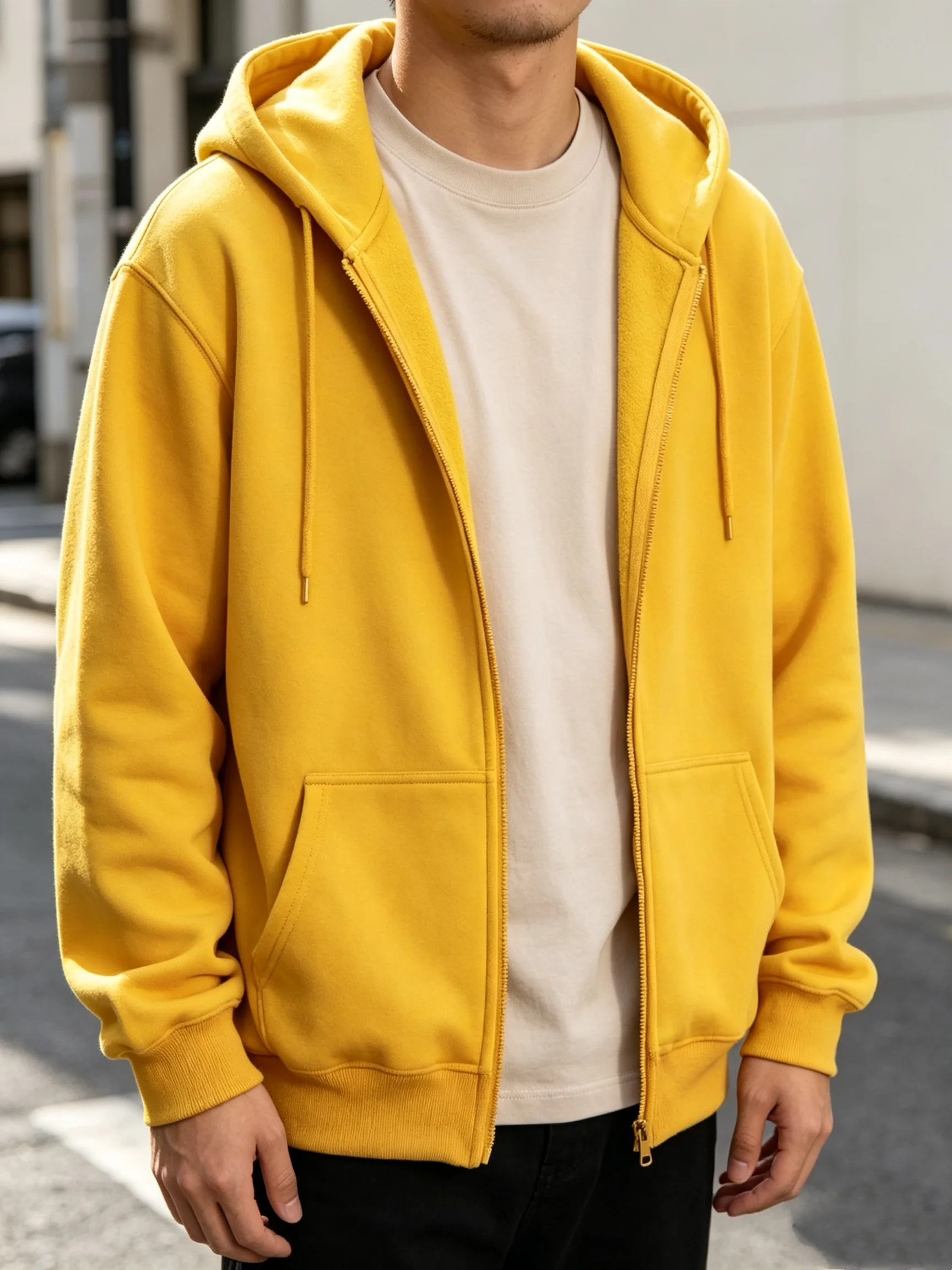 2026 Autumn/Winter New Zipper Hoodie Men's and Women's Loose Fleece Street Personalized Hoodie Trendy Simple Solid Color Jacket