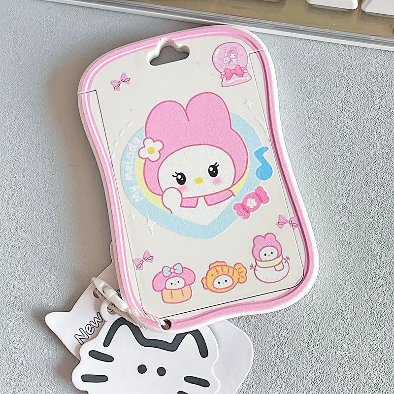

Kawaii Sanrio Melody Student Card Holder Meal Card Cute Bus Pass ID Card Protection Cover Access Control Campus Card Girl Gift