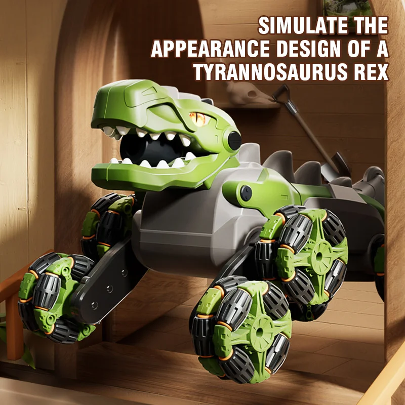 Dinosaur Rc stuntauto 8-wiel mechanische robot met verlichting Spray voor kinderen Afstandsbediening Gebaar Sensing Controle Elektronische huisdier speelgoedauto