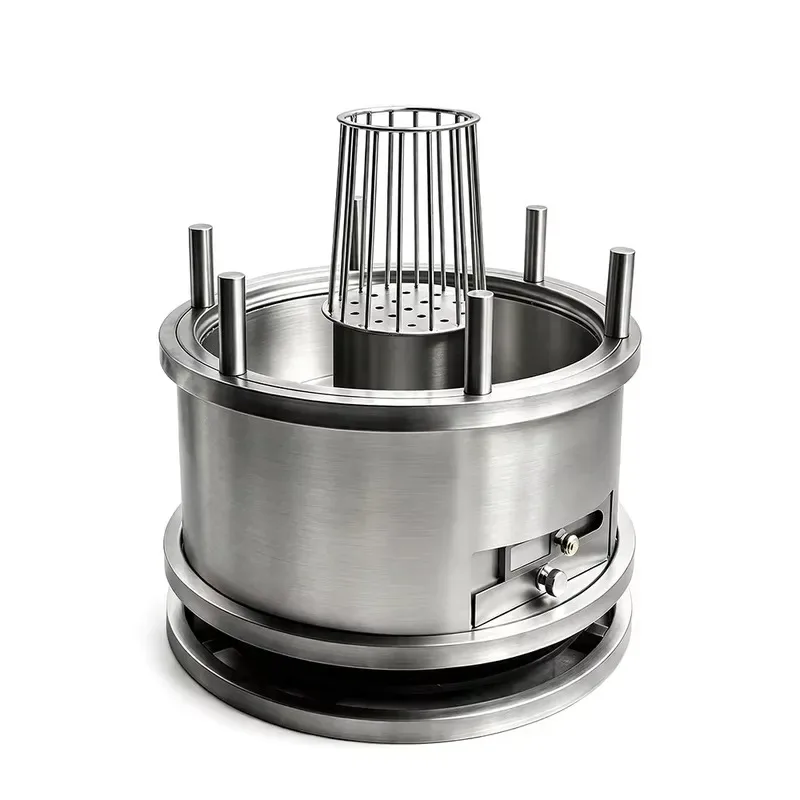 Commercial Japanese Round Skewer Grill Rotary Charcoal Stainless Steel Desktop Equipment