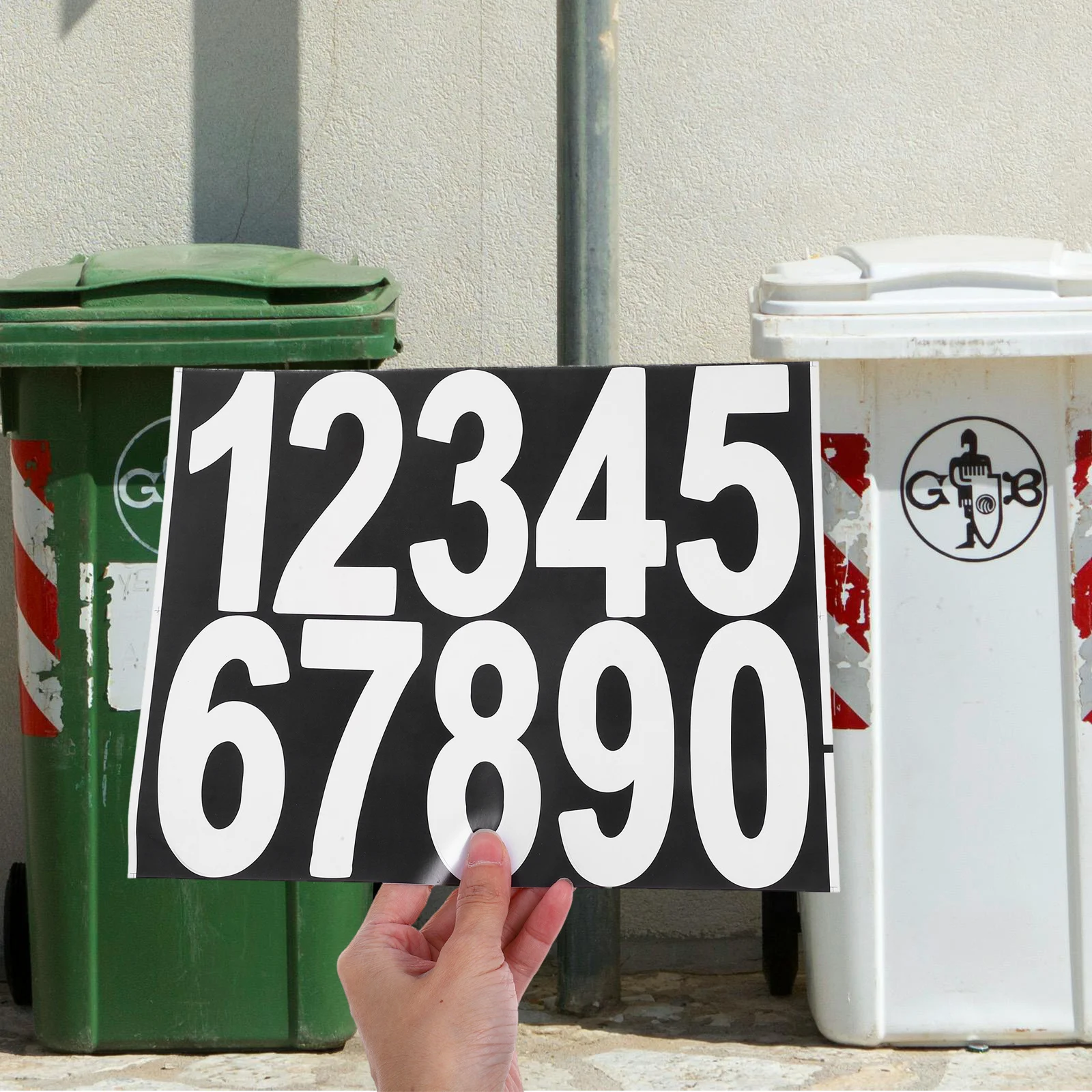 

8 Sheets Letter and Number Stickers PVC Trash Bin Number Stickers DIY Mailbox Lettering Outdoor Practical Stick on