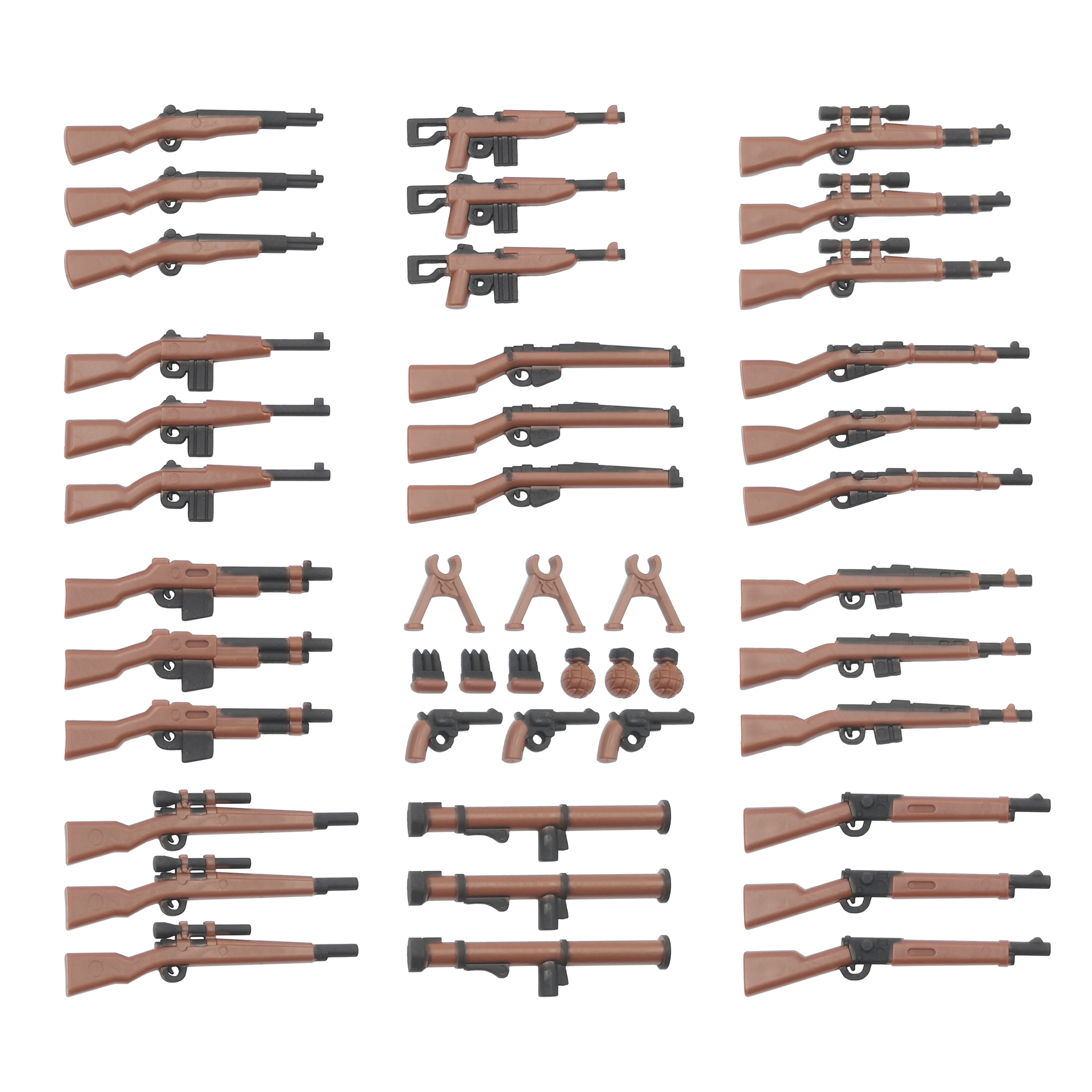 

WW2 Famous Guns Mosin-Nagant Kar98K Rifle Weapon Boxes Soldier Military Figure Playmobil Model Building Block Brick Children Toy