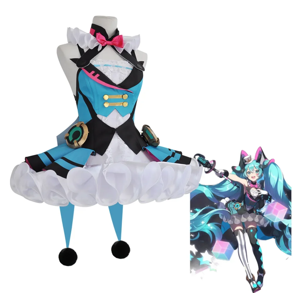 Magical Mirai 2025 Miku Cosplay Costume  Blue Miku Stage Dress Girl Costume For Anime Game Convention