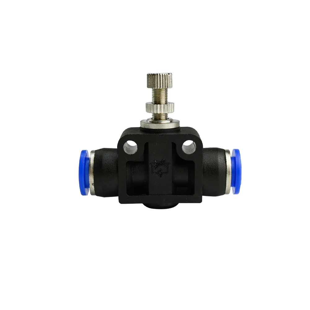 1 Pcs SA Push-in Flow-Control Throttle Valve Brass & PP One-Way Speed Controller for 4/6/8/10/12mm PU/PA/PE Tube