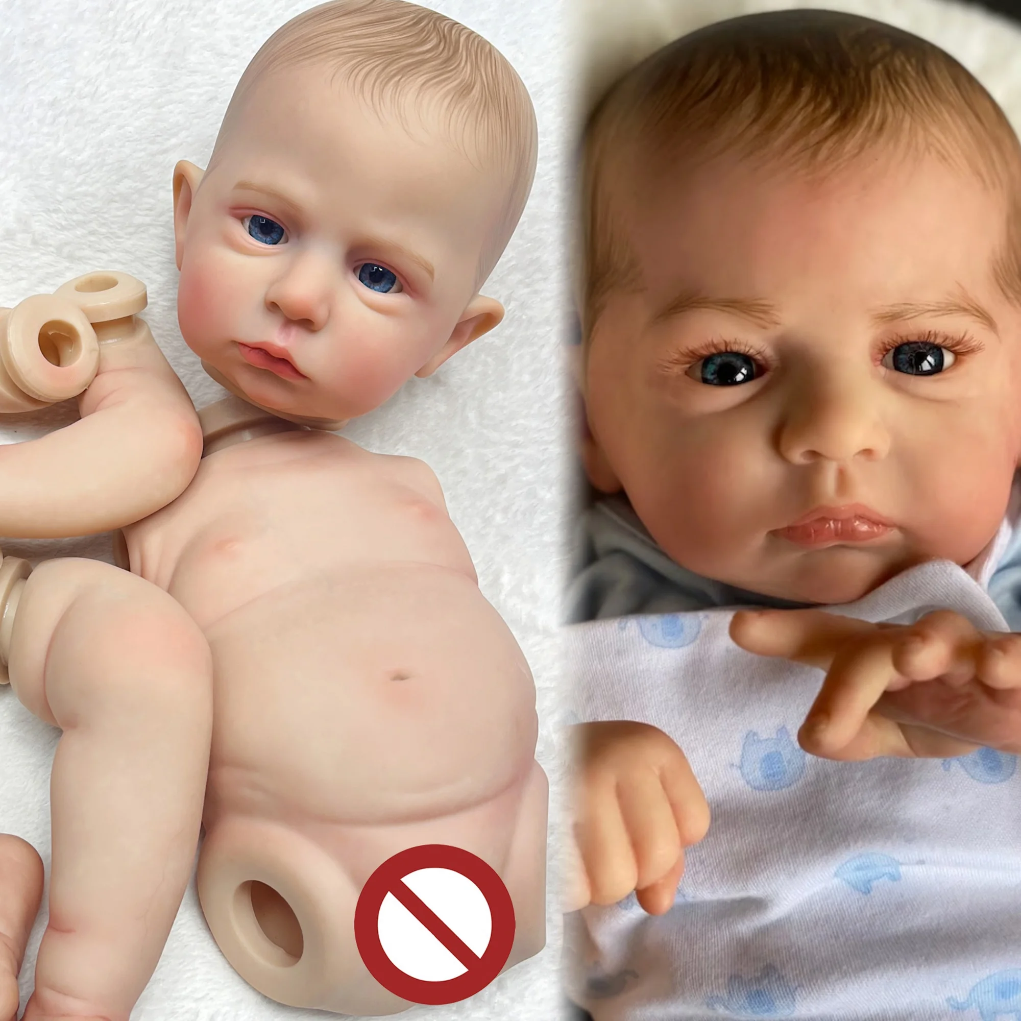 18-20Inch Cameron Bebe Reborn Boy and Girl Full Body Silicone Vinyl With 3D Painted Veins Lifelike Real Reborn Dolls