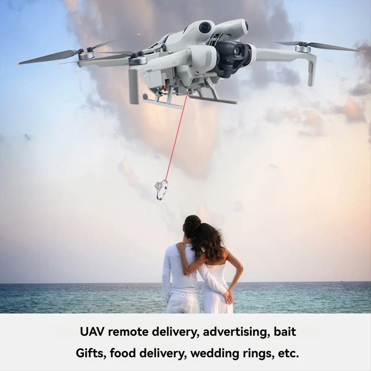USB Charging Airdrop System for Mini 4 Pro Drone - Air-Dropping Device for Fishing, Gifts, Ring Rescue & Delivery-BCBW
