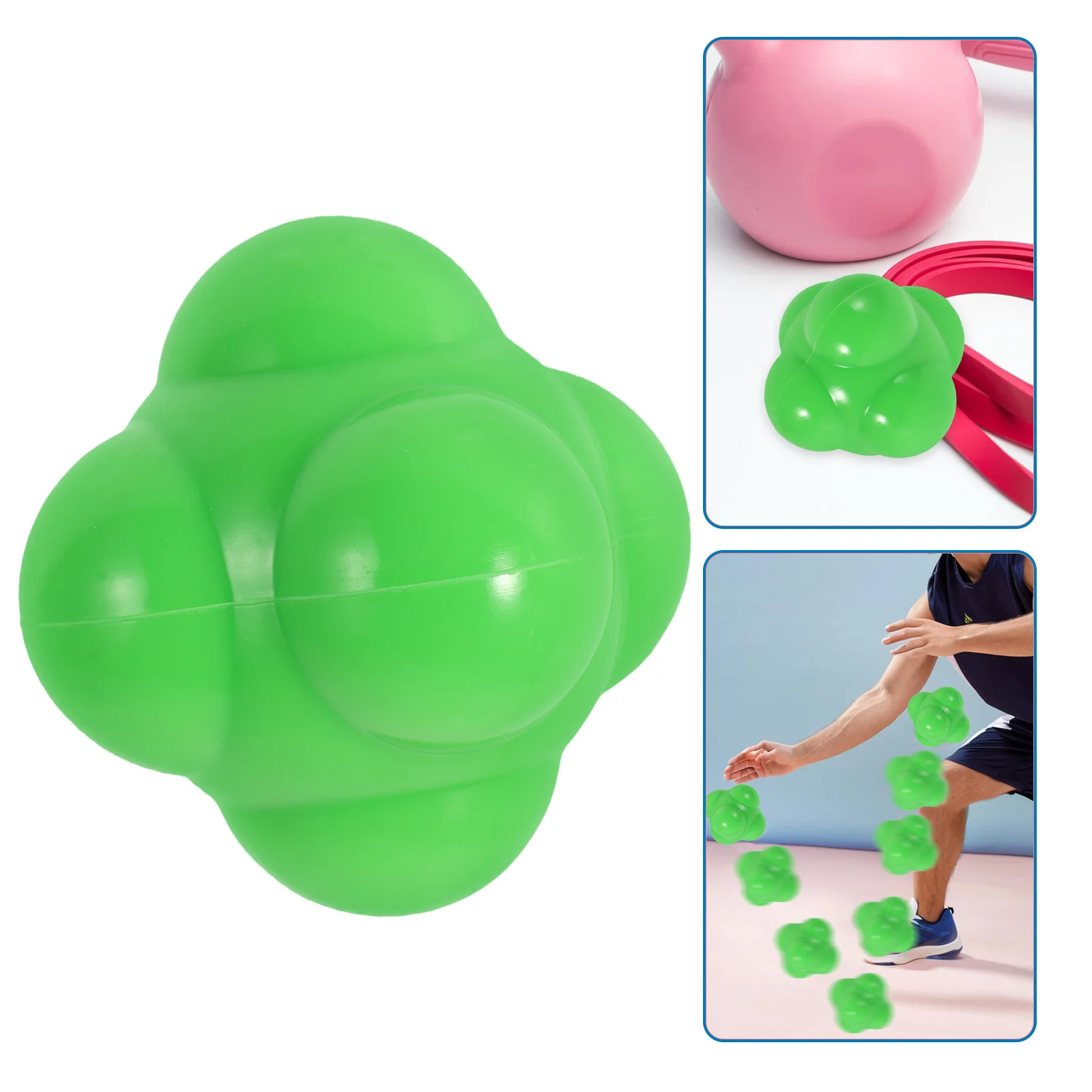 

Silicone Hexagonal Speed Agility Ball Portable Reflex Reaction Training Fitness Ball Improve Hand Eye Coordination Sports