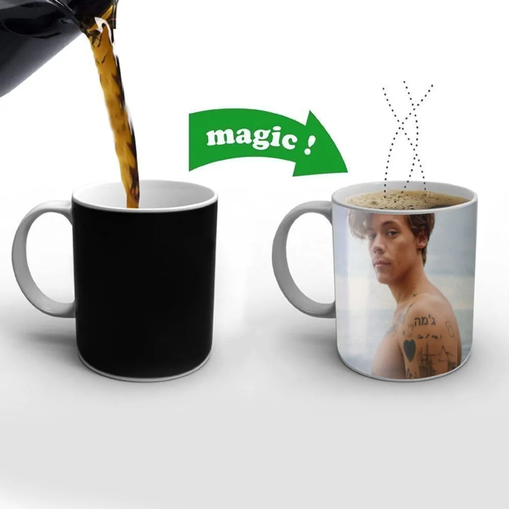 

Singer H-Harrys S-Styles New Creative Color Changing Mug Ceramic Coffee Milk Tea Cup Gifts Free shipping