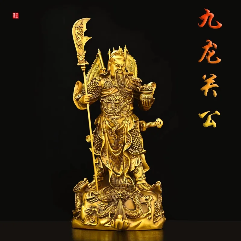 

Tongguan Gong Er Ye Decoration Pure Copper Wu God Of Wealth Buddha Living Room Worship Statue Yu Wu Sheng Guan