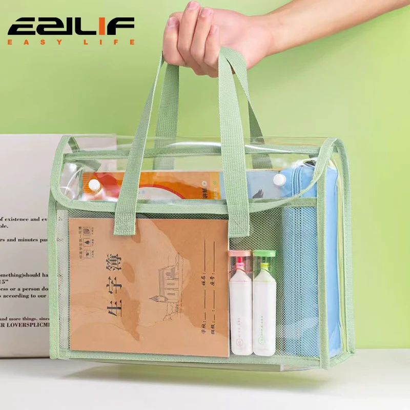 

1 портативная прозрачная водонепроницаемая папка большой вместимости, расширяемая сумка для хранения файлов, самоклеящаяся сумка для файлов из ПВХ.