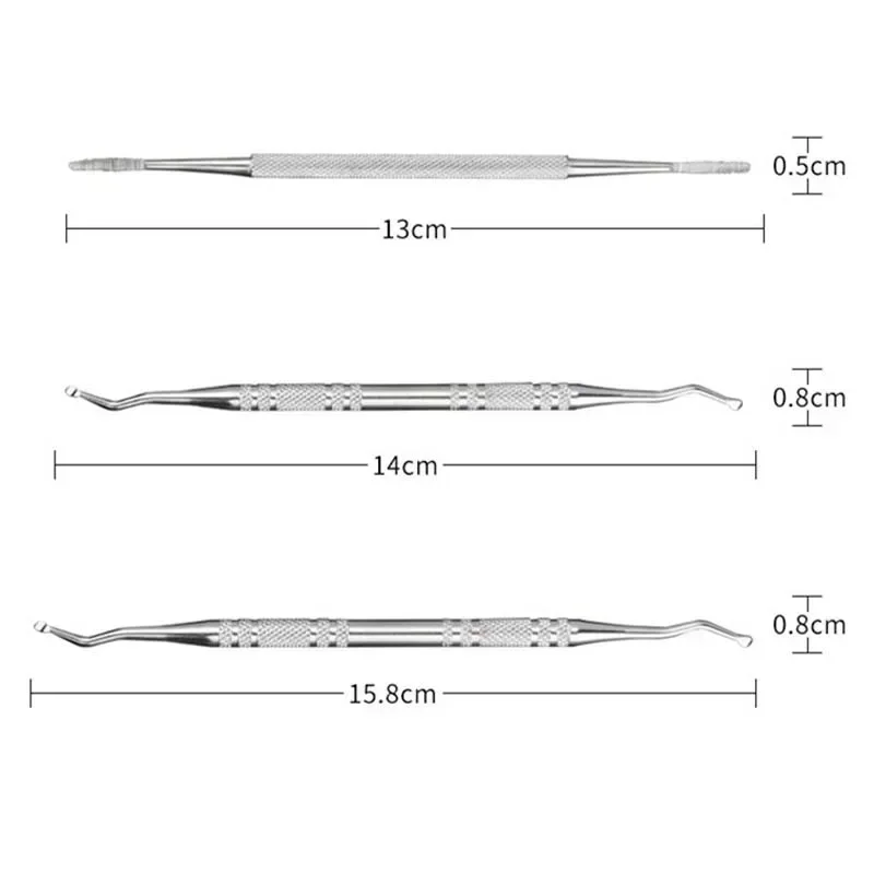 3 pezzi gancio per la cura delle unghie dei piedi incarnito doppia estremità correzione della punta incarnita sollevatore file manicure pedicure unghie dei piedi strumento per la cura del piede pulito