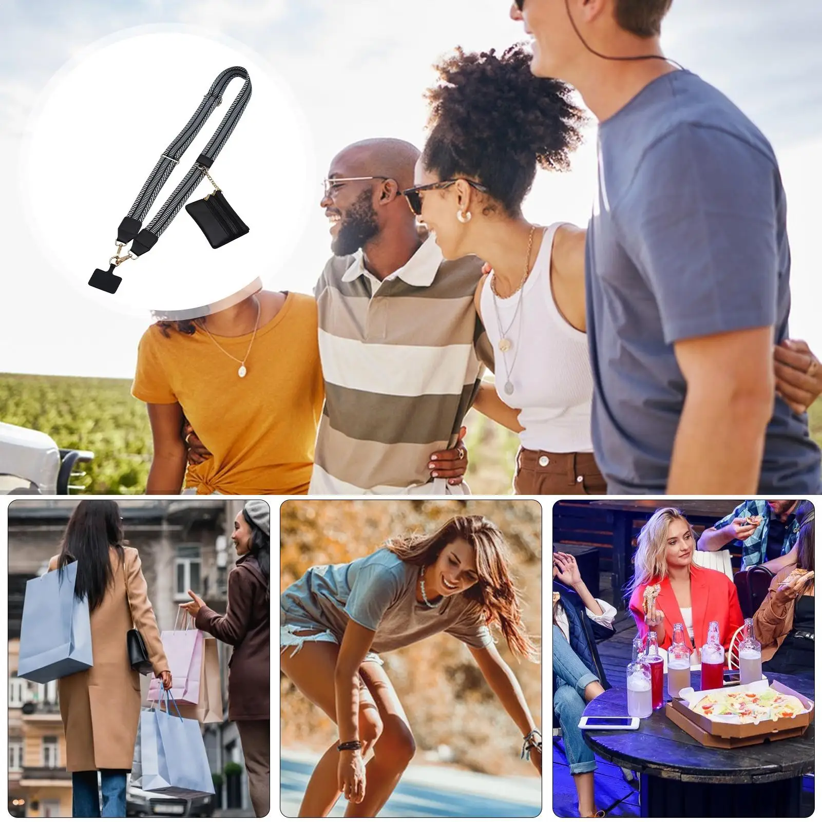 حزام الهاتف مع محفظة 27.5 بوصة مكافحة سرقة الهاتف الرقبة الحبل حبال للفتيات المعلمين المسافرين الأحداث المدرسية التسوق في الهواء الطلق