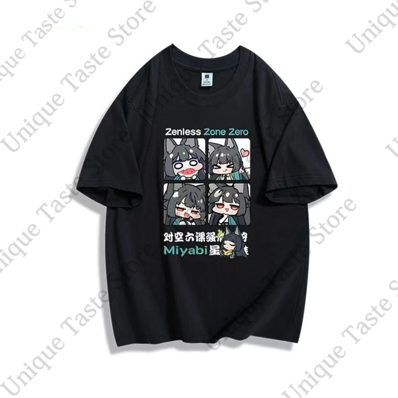 ‌Zenless Zone Zero T Shirt Hoshimi Miyabi Kawaii Cute Graphic T-shirt Cartoon Anime Women Men Summer Cotton Short Sleeve Tee Top