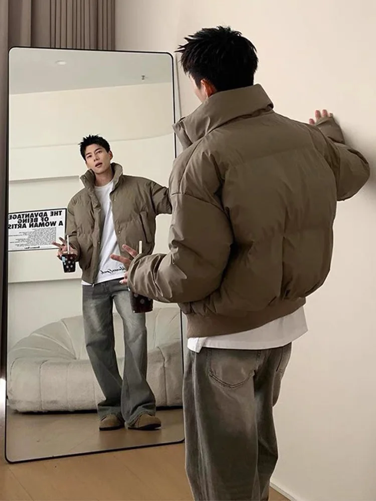 

Утепленная мужская зимняя куртка из искусственной кожи и хлопка в американском ретро-стиле, теплая, с длинными рукавами, на молнии