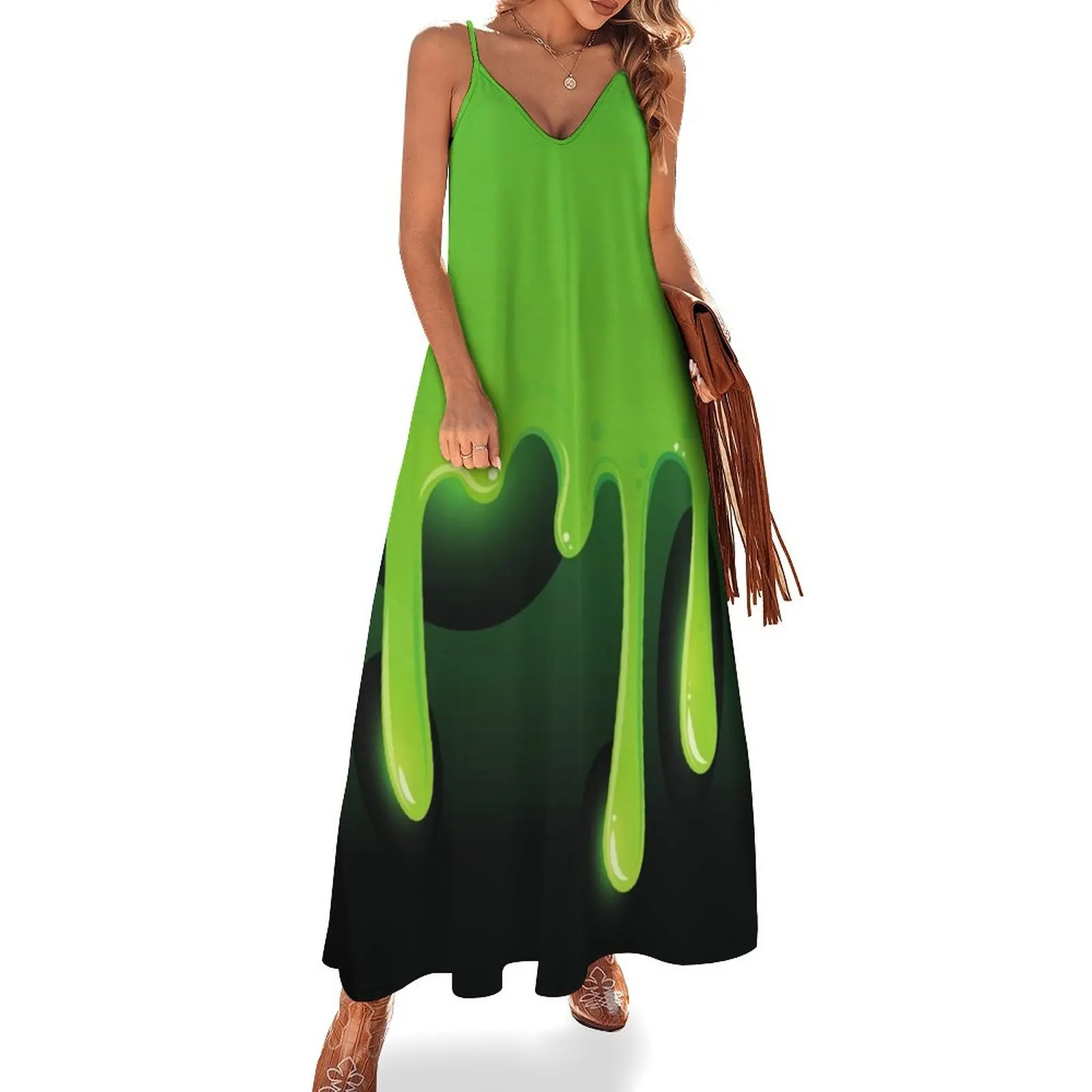 

acid green slime Sleeveless Dress loose women's dress Woman's evening dress dresses for women 2025 luxury designer party