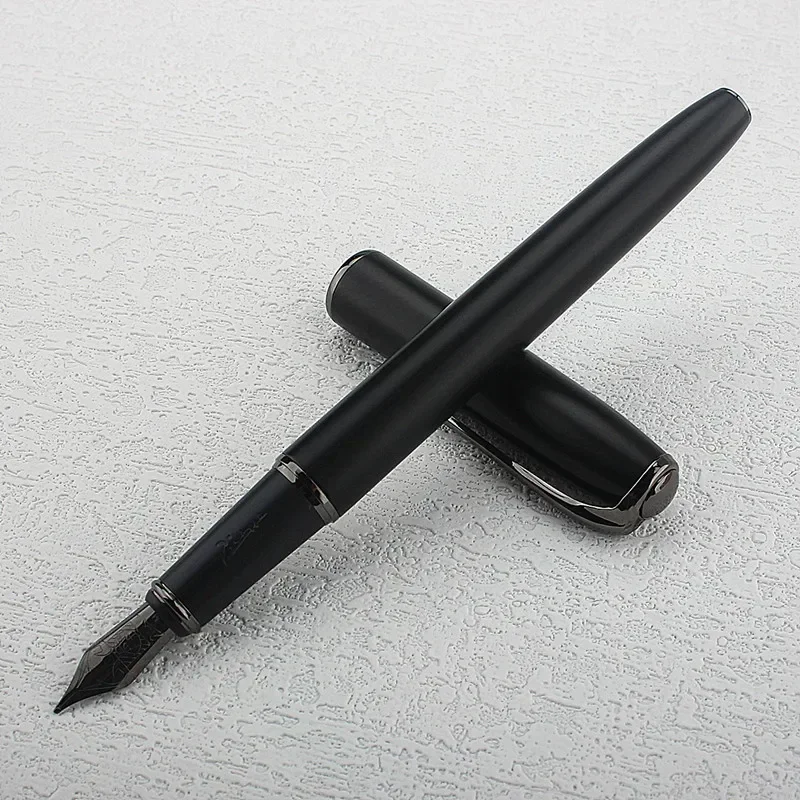 

New Picasso Pimio Black Metal Fountain Pen Black M/Nib 0.7mm Matte Barrel Office Business Gift Ink Pen