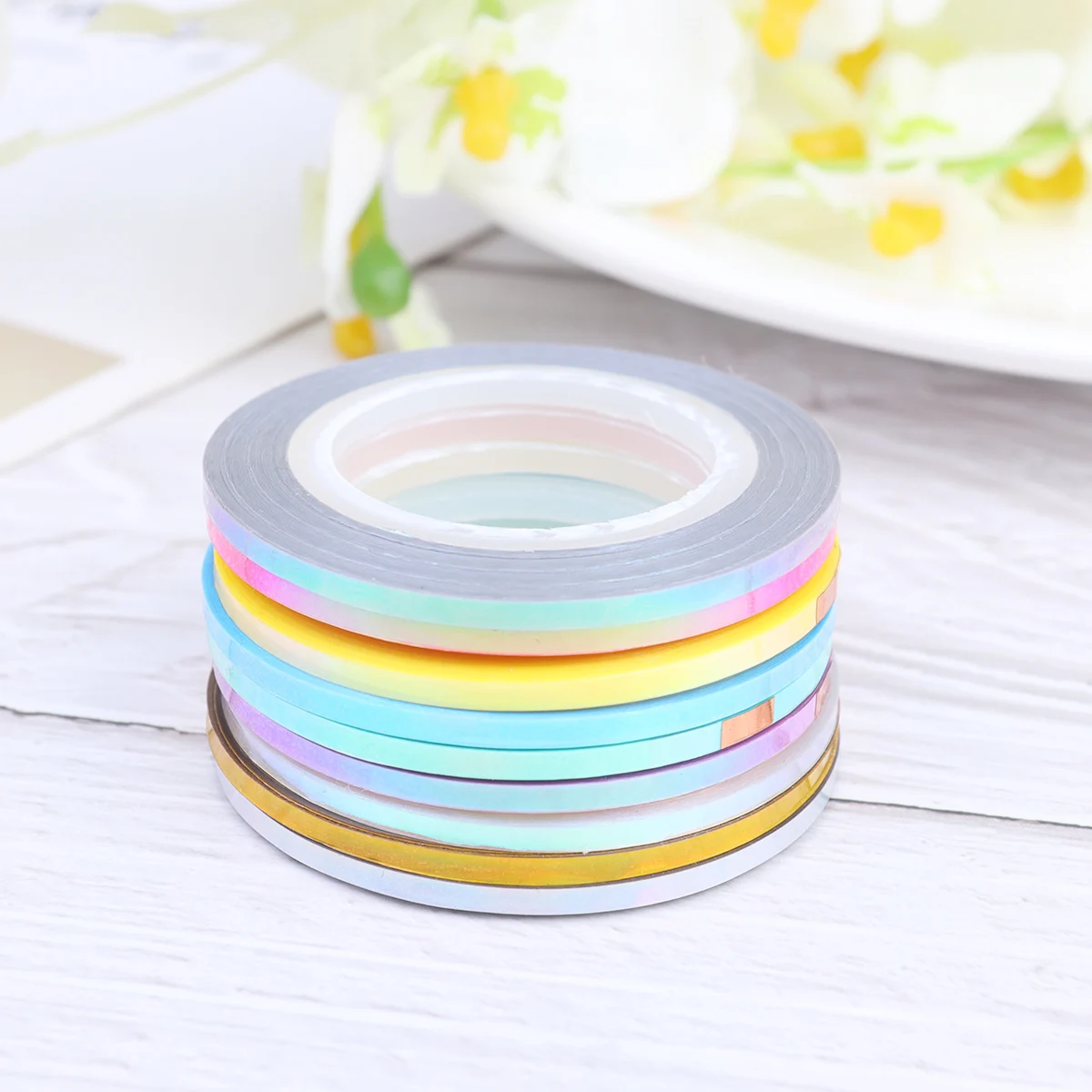 

27 Pcs Art Nail Line Art Tips Stickers Decorative Tape Stripe Line Gold Silver Thread Crafts Manicure Accessories