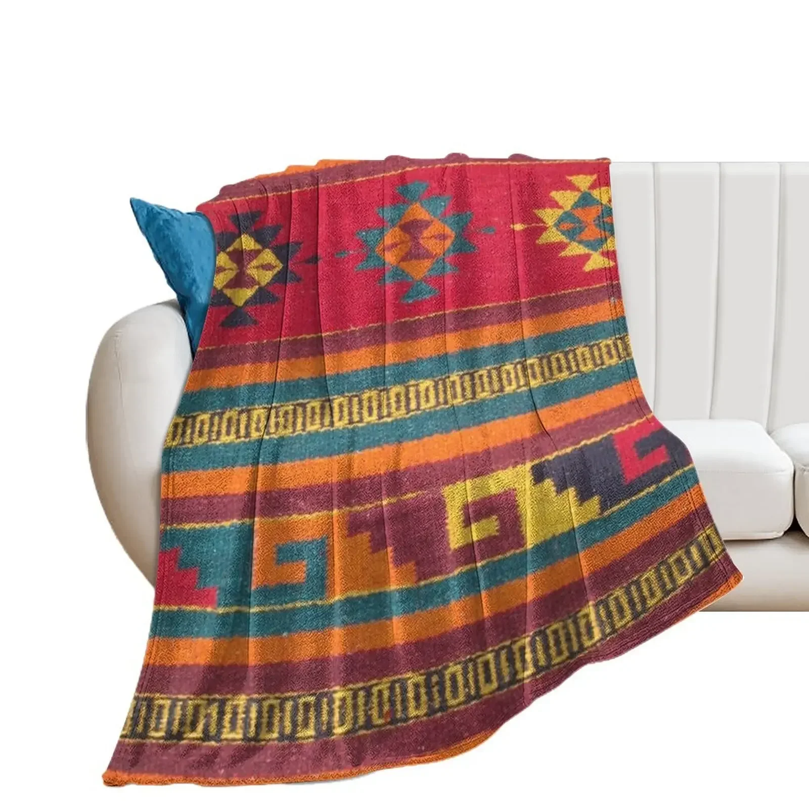 

Colorful red Aztec Pattern Throw Blanket warm for winter Extra Large Throw Loose Decorative Sofas Blankets