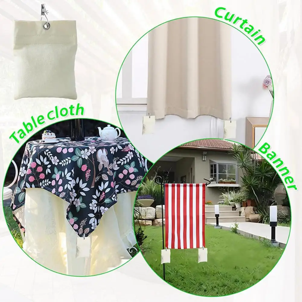 Canvas Curtain Weights High-quality Outdoor Curtain Weights Outdoor Curtain Weight Bags with Metal Clips 15oz Canvas Sandbag