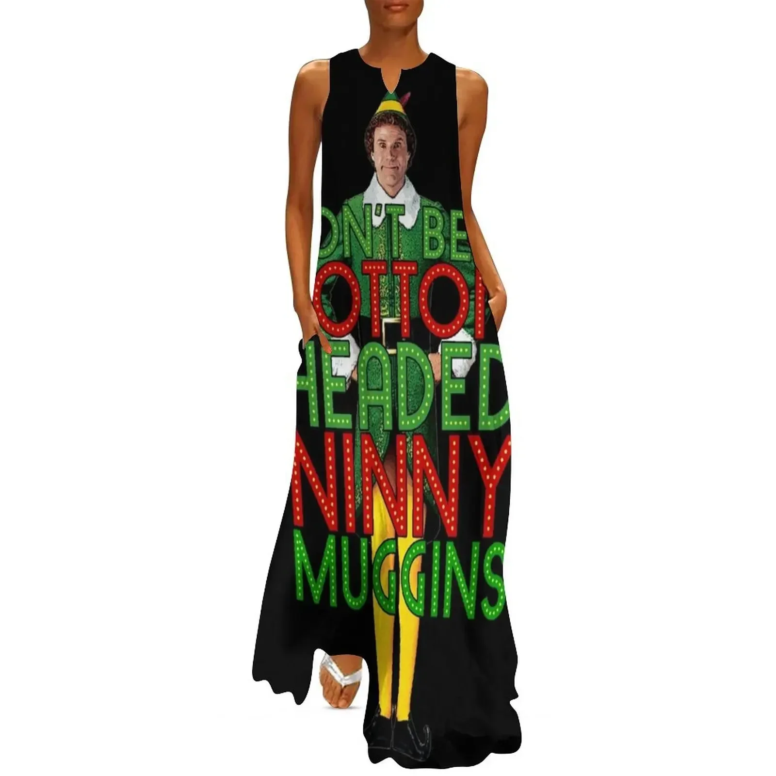 

DON'T BE A COTTON HEADED NINNY MUGGINS Elf Christmas Movie Buddy Will Ferrell Funny Long Dress beach outfits for women Dress