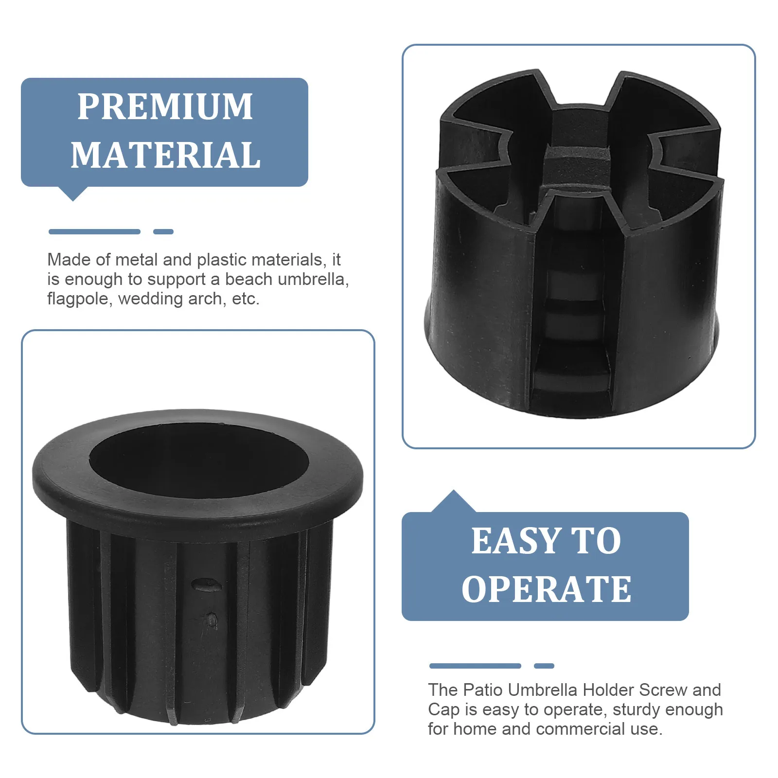 

1Set Patio Umbrella Holder Pole Covers Heavy Duty Spike Screws Parasol Base Stand Beach Umbrella Anchor Garden Patio