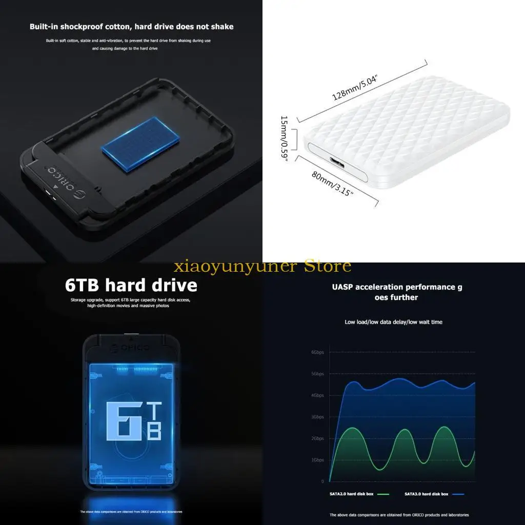 

P9JB 2,5-дюймовый USB Без инструментов Внешний корпус жесткого диска оптимизирован для SSD