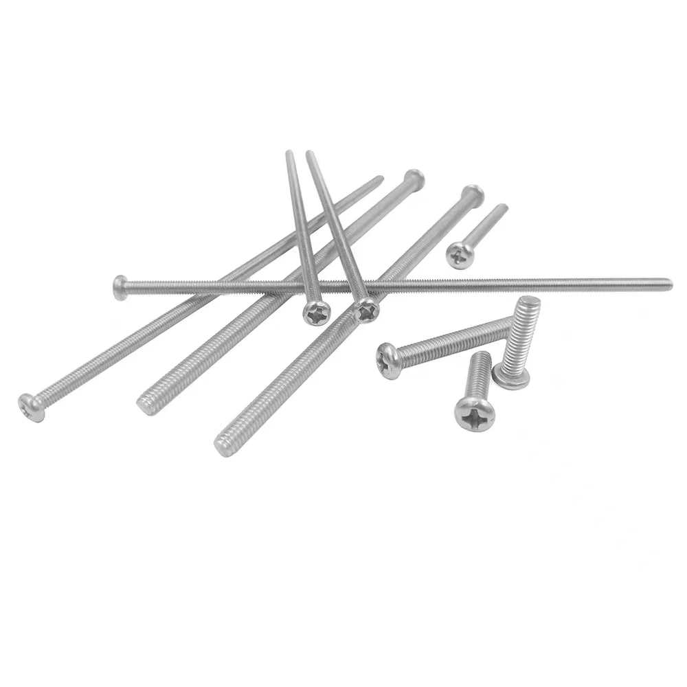 M2 M3 M3.5 M4 M5 M6 M8 M10 304 Stainless Steel Long Phillips Screw Lengthened  Recessed Pan  Screws DIN7985 L=50-200mm